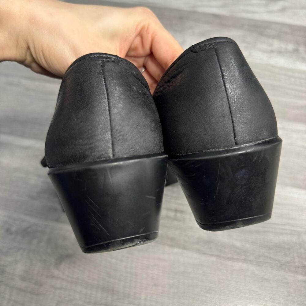 Dansko Women's Jane Clog Shoe Black Burnished Leather Buckle Size 38 (US 7.5-8) - Picture 6 of 9